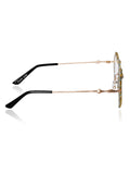 Celebrity Clear Gold-Toned Metal Rimless UV Protected  Heart Crystal Sunglasses For Women CL105TP