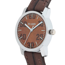 Fluid  Brown Round Leather Strap Analog Watches for Women FLWatch23-779L-BR01