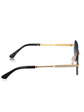 Celebrity Black Gold-Toned Metal Rimless UV Protected  Luxe Rim Sunglasses For Women CL106BK