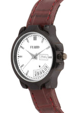 Fluid  White Round Leather Strap Analog Watches for Women FLWatch23-777L-WH01