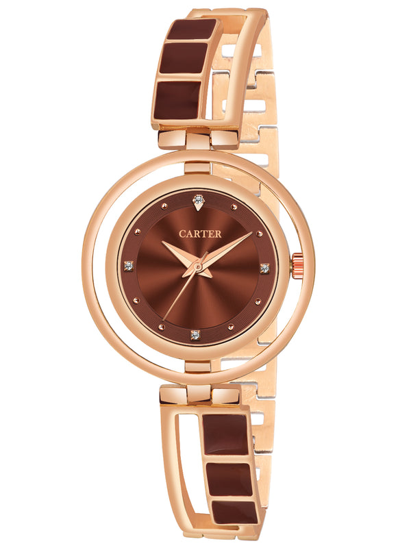 Sandy D Carter Metal Maroon Analogue Round Watches for Women_Sandy D Carter-199-MR