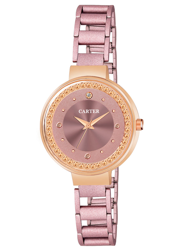 Sandy D Carter Metal Brown Analogue Round Watches for Women_Sandy D Carter-140-CP