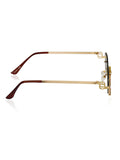 Celebrity Brown Gold-Toned Metal Rimless UV Protected  Crystal Frame Sunglasses For Women CL170BR