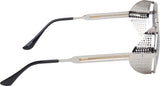 Prime Blue Round One Size Metal UV Sunglasses-OL152BL