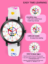 Fantasy World White 3D Print Rubber Strap Time Teacher Analog Watch Boys & Girls FW-25-BK-04