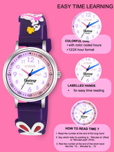 Fantasy World Purple 3D Print Rubber Strap Time Teacher Analog Watch Boys & Girls FW-25-SL-06