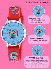 Fantasy World Red 3D Print Rubber Strap Time Teacher Analog Watch Boys & Girls FW-25-SL-10