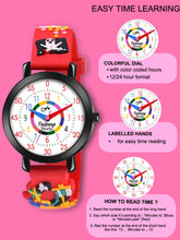 Fantasy World Red 3D Print Rubber Strap Time Teacher Analog Watch Boys & Girls FW-25-BK-01