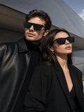 Prime Grey Oversized One Size Plastic UV Sunglasses-OL109GY