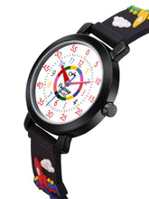 Fantasy World Black 3D Print Rubber Strap Time Teacher Analog Watch Boys & Girls FW-25-BK-07