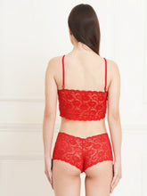 Fleurt Red Power Net+Spendex net Babydoll with Robe Dress for Women Fleurt25-BD-SH-170O-1014_RD
