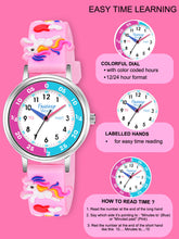 Fantasy World Pink 3D Print Rubber Strap Time Teacher Analog Watch Boys & Girls FW-25-SL-01
