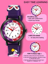 Fantasy World Purple 3D Print Rubber Strap Time Teacher Analog Watch Boys & Girls FW-25-BK-02