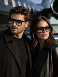 Prime Black Oversized One Size Plastic UV Sunglasses-OL109BK