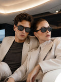 Prime Grey Geometric Hexagonal One Size Plastic UV Sunglasses-OL115GY