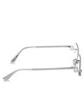 Celebrity Clear Silver-Toned Metal Rimless UV Protected  Crystal Curve Sunglasses For Women CL167TP