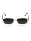 Celebrity Red Gold-Toned Metal Rimless UV Protected  Crystal Frame Sunglasses For Women CL171RD