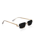Celebrity Black Gold-Toned Metal Rimless UV Protected  Crystal Frame Sunglasses For Women CL169BK