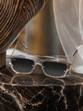 Celebrity Black Gold-Toned Metal Rimless UV Protected  Crystal Frame Sunglasses For Women CL169BK