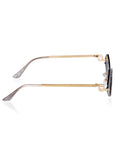 Celebrity Black Gold-Toned Metal Rimless UV Protected  Diamond Wave Sunglasses For Women CL158BK