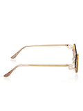Celebrity Yellow Gold-Toned Metal Rimless UV Protected  Diamond Wave Sunglasses For Women CL162YL