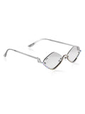 Celebrity Clear Silver-Toned Metal Rimless UV Protected  Diamond Wave Sunglasses For Women CL161TP
