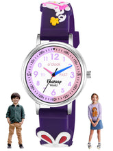 Fantasy World Purple 3D Print Rubber Strap Time Teacher Analog Watch Boys & Girls FW-25-SL-06