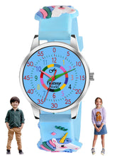 Fantasy World Blue 3D Print Rubber Strap Time Teacher Analog Watch Boys & Girls FW-25-SL-11