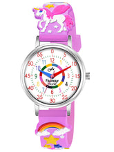 Fantasy World Pink 3D Print Rubber Strap Time Teacher Analog Watch Boys & Girls FW-25-SL-18