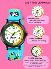 Fantasy World Blue 3D Print Rubber Strap Time Teacher Analog Watch Boys & Girls FW-25-BK-10