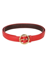 Sandy D Carter Women Red Synthetic Leather Waist Belt for Jeans & Formal Paint SDC-22-528-RD