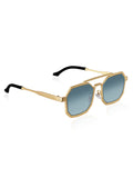 Elite Collection Blue Geometric One Size Metal Adult-Unisex UV Sunglasses-EC307BK