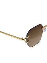 Celebrity Brown Metal Frame With Brown UV Protected Lens Browline Sunglasses for Unisex_2679-BR