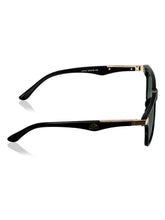 Celebrity Black Polycarbonate Frame With Black UV Protected Lens Browline Sunglasses for Unisex_LH010-BK