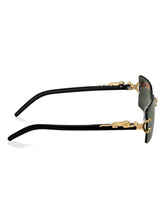 Celebrity Black Polycarbonate Frame With Black UV Protected Lens Browline Sunglasses for Unisex_23113-BK