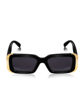 Celebrity Black Polycarbonate Frame With Black UV Protected Lens Browline Sunglasses for Unisex_437-BK