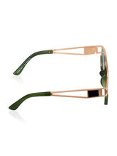 Celebrity Green Metal Frame With Green UV Protected Lens Browline Sunglasses for Unisex_LH039-GR
