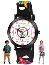 Fantasy World Black 3D Print Rubber Strap Time Teacher Analog Watch Boys & Girls FW-25-BK-07
