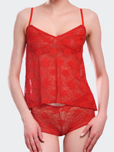 Fleurt Red Power Net Co-Ord Set Babydoll Dress for Women HOBF-102-RD