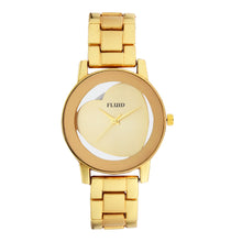 Fluid  Gold Round Metal Strap Analog Watches for Women FLWatch23-006-GD01