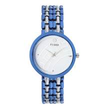Fluid  Blue Round Metal Strap Analog Watches for Women FLWatch23-012-BL01