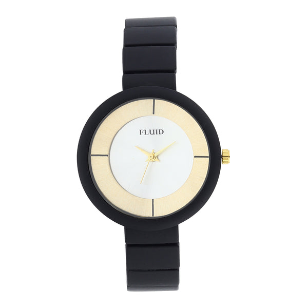 Fluid  Black Round Metal Strap Analog Watches for Women FLWatch23-014-BK01