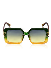 Celebrity Green Polycarbonate Frame With Green UV Protected Lens Oversized Sunglasses for Women_429-GR