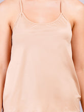 Fleurt Cream Satin Co-Ord Set Babydoll Dress for Women HOBF-BD-NKT-CM