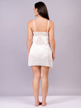 Fleurt White Power Net+Lycra Net Baby Doll Dress for Women HOBF-BD-NS2-WH