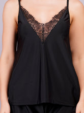 Fleurt Black Satin Baby Doll Dress for Women HOBF-BD-1066-BK