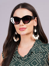 Celebrity Full Rim Black Plastic Frame With Black UV Protected Lens Other Sunglasses for Women_9279-1