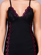 Fleurt Purple Forbe Lycra Baby Doll Dress for Women HOBF-BD-8120-BK-PR