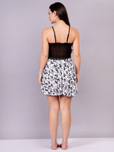 Fleurt Black Cotton Lycra Baby Doll Dress for Women HOBF-BD-1220-3-BK
