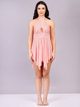 Fleurt Pink Power Net Baby Doll Dress for Women HOBF-BD-138-2-PK